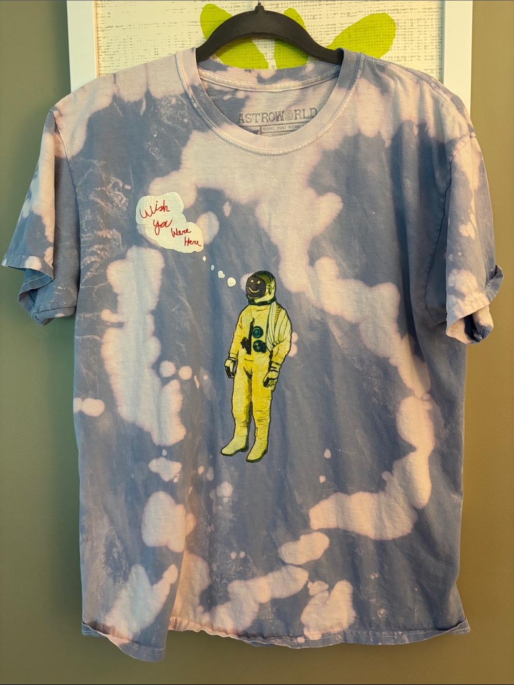 Cactus Jack by Travis Scott Tie-Dye Graphic Concert T in Blue/Yellow size M
